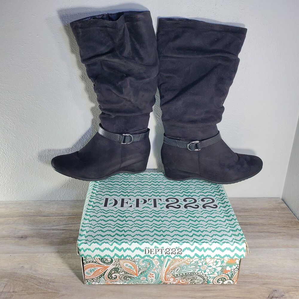 Women's Department 222 Bealls 8.5 Angelina Black Mid Casual Boots Zippered 8.5